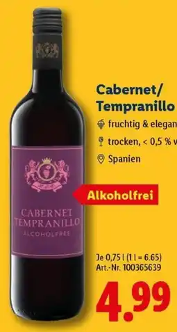 Lidl Cabernet Tempranillo Alkoholfrei Angebot