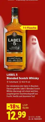 Lidl LABEL 5 Blended Scotch Whisky Angebot