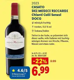 Lidl CASATO DEI MEDICI RICCARDI Chianti Colli Senesi DOCG Angebot
