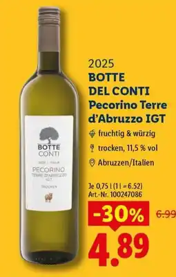 Lidl BOTTE DEL CONTI Pecorino Terre d'Abruzzo IGT Angebot