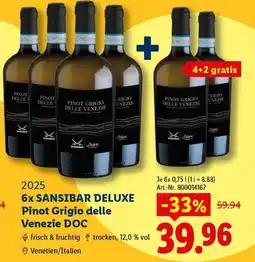 Lidl SANSIBAR DELUXE Pinot Grigio delle Venezie DOC Angebot