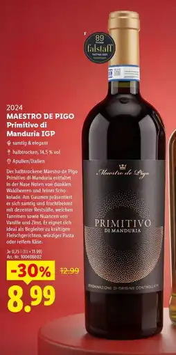 Lidl MAESTRO DE PIGO Primitivo di Manduria IGP Angebot