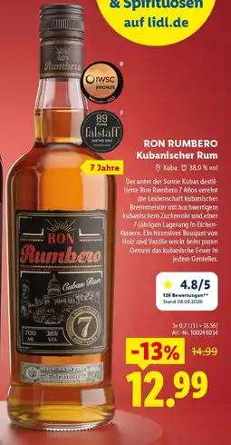 Lidl RON RUMBERO Kubanischer Rum Angebot