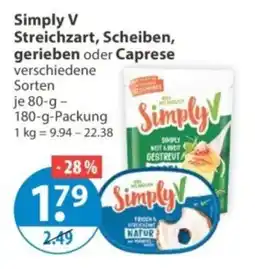 V Markt Simply V Streichzart, Scheiben, gerieben oder Caprese Angebot
