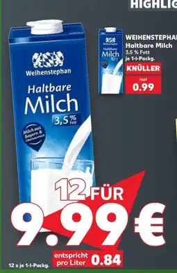 Kaufland Weihenstephan Haltbare Milch Angebot