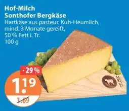V Markt Hof-Milch Sonthofer Bergkäse Angebot