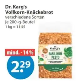 V Markt Dr. Karg's Vollkorn-Knäckebrötchen Basilikum Pesto Angebot