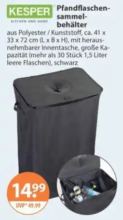 V Markt KESPER Pfandflaschensammelbehälter Angebot