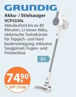 V Markt GRUNDIG Akku-/Stielsauger VCP3330L Angebot