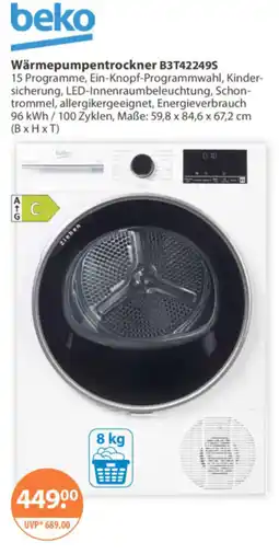 V Markt Wärmepumpentrockner B3T42249S Angebot