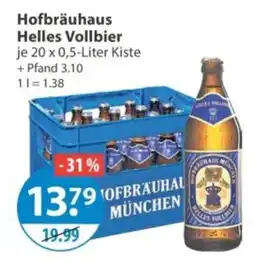 V Markt Hofbräuhaus Helles Vollbier Angebot