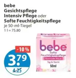 V Markt bebe Gesichtspflege Intensiv Pflege oder Softe Feuchtigkeitspflege Angebot