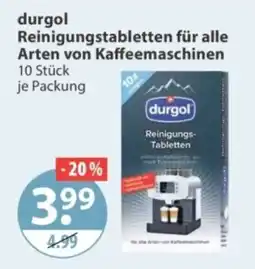 V Markt durgol Reinigungstabletten für alle Arten von Kaffeemaschinen Angebot