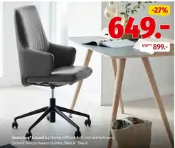 Segmüller Stressless® Laurel (L) Home Office hoch mit Armlehnen / Gestell Mattschwarz / Leder „Batick“ Black. Angebot