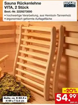 Netto Marken-Discount Sauna Rückenlehne VITA Angebot