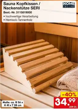 Netto Marken-Discount Sauna Kopfkissen / Nackenstütze SERI Angebot
