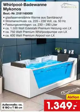 Netto Marken-Discount Whirlpool-Badewanne Mykonos Angebot