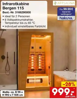 Netto Marken-Discount Infrarotkabine Bergen 115 ARTSAUNA Angebot