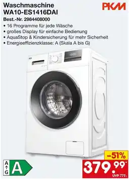 Netto Marken-Discount Waschmaschine WA10-ES1416DAI Angebot