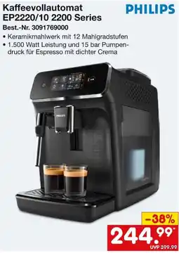 Netto Marken-Discount Kaffeevollautomat EP2220/10 2200 Series PHILIPS Angebot
