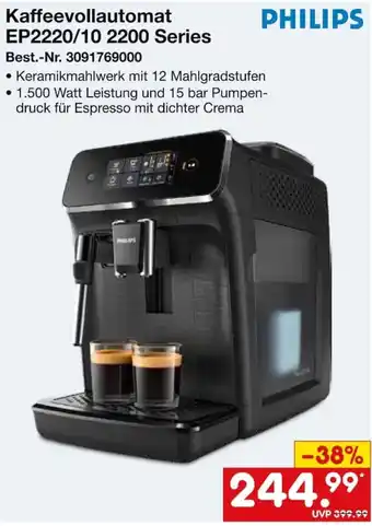 Kaffeevollautomat EP2220/10 2200 Series PHILIPS
