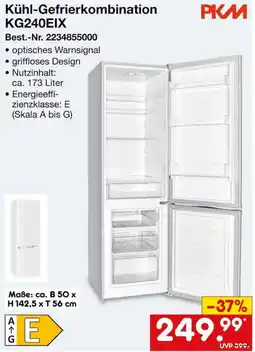 Netto Marken-Discount PKM Kühl-Gefrierkombination KG240EIX Angebot