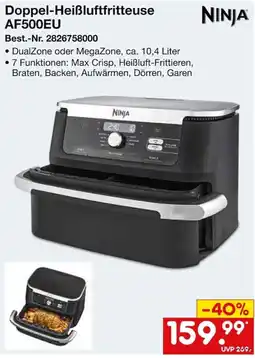 Netto Marken-Discount Doppel-Heißluftfritteuse AF500EU Ninja Angebot