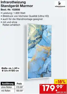 Netto Marken-Discount Infrarotheizung Standgerät Marmor Angebot