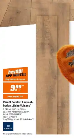OBI Kaindl Comfort Laminatboden „Eiche Volcano“ Angebot