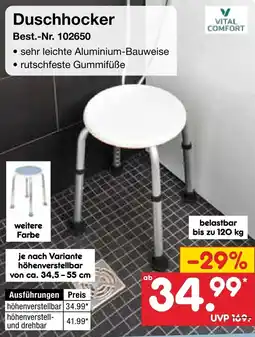 Netto Marken-Discount Duschhocker VITAL COMFORT Angebot