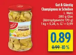 diska Gut & Günstig Champignons in Scheiben Angebot