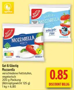 diska Gut & Günstig Mozzarella Angebot