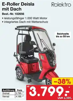 Netto Marken-Discount E-Roller Deisla mit Dach Rolektro Angebot