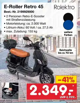 Netto Marken-Discount E-Roller Retro 45 Rolektro Angebot