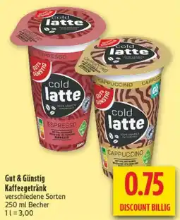 diska cold latte Kaffeegetränk Angebot