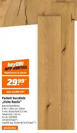 OBI Parkett Kurzdiele ,,Eiche Rustic" Angebot