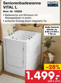 Netto Marken-Discount Seniorenbadewanne VITAL L HOME DELUXE Angebot