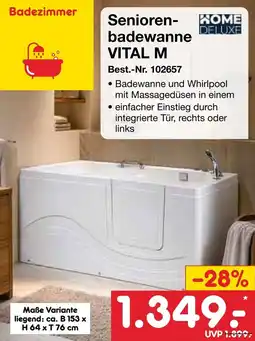 Netto Marken-Discount Senioren-badewanne VITAL M HOME DELUXE Angebot