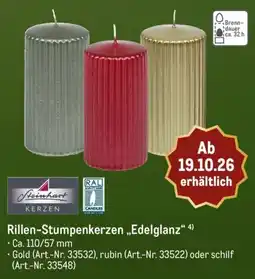 METRO Steinhart Kerzen Rillen-Stumpenkerzen "Edelglanz" Angebot