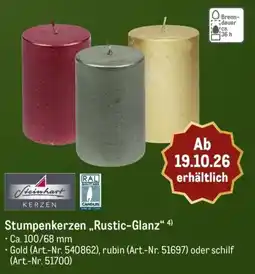 METRO Steinhart Kerzen Stumpenkerzen „Rustic-Glanz“ Angebot