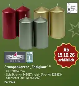 METRO Steinhart Stumpenkerzen "Edelglanz" Angebot