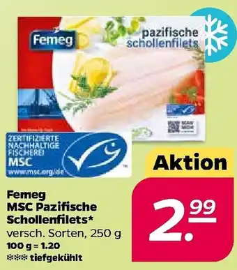 NETTO Femeg MSC Pazifische Schollenfilets 250g Angebot