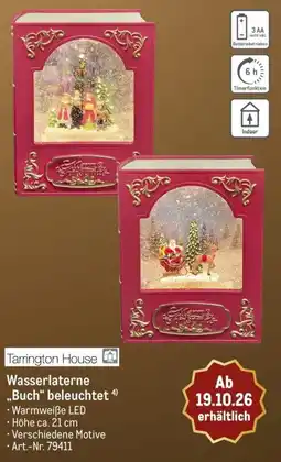 METRO Tarrington House Wasserlaterne „Buch“ beleuchtet Angebot