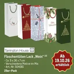METRO Tarrington House Flaschentüten Lack „Wein“ Angebot