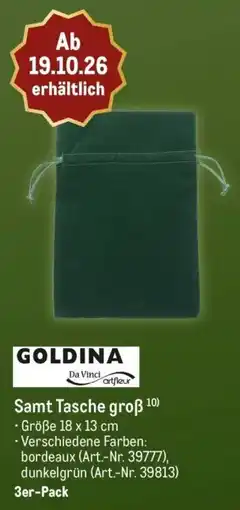 METRO GOLDINA Samt Tasche groß Angebot