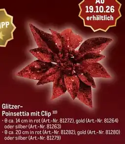 METRO Glitzer Poinsettia mit Clip Angebot