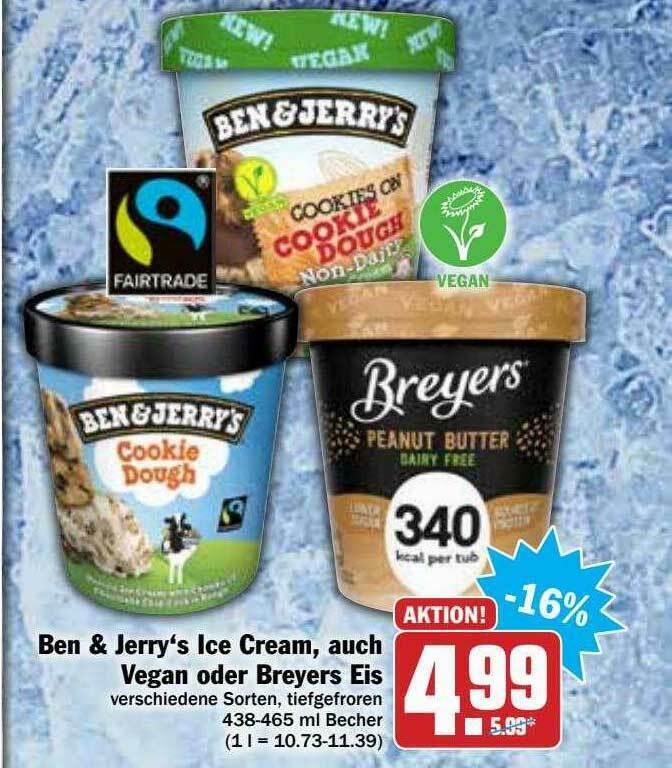 Ben & Jerry's Ice Cream Auch Vegan Oder Breyers Eis Angebot bei Hit