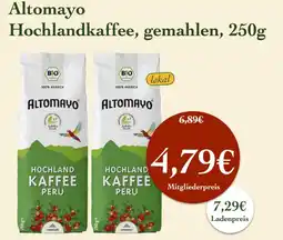 LPG Biomarkt Altomayo Hochlandkaffee, gemahlen Angebot