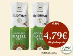 LPG Biomarkt ALTOMAYO HOCHLAND KAFFEE PERU Angebot