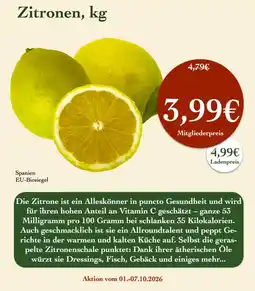 LPG Biomarkt Zitronen Angebot